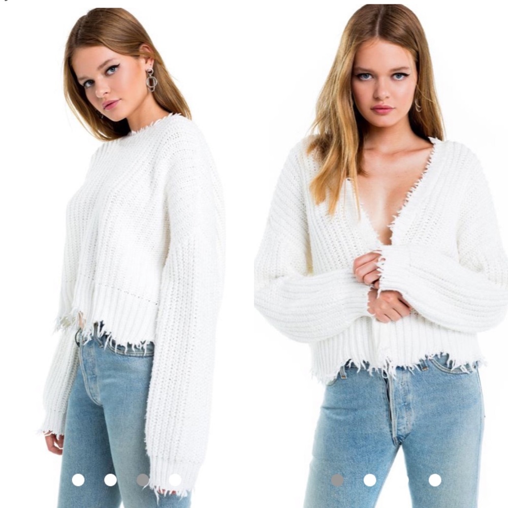 Wildfox Palmetto Sweater Clean White Reversible M
